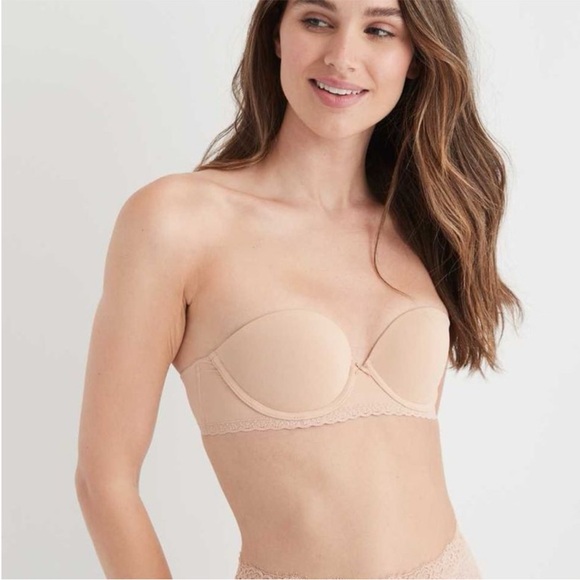 AERIE | Real happy strapless bra in sands - Picture 5 of 10